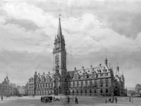 L. Klingenberg Entwurf Rathaus Perspektive Stadtseite