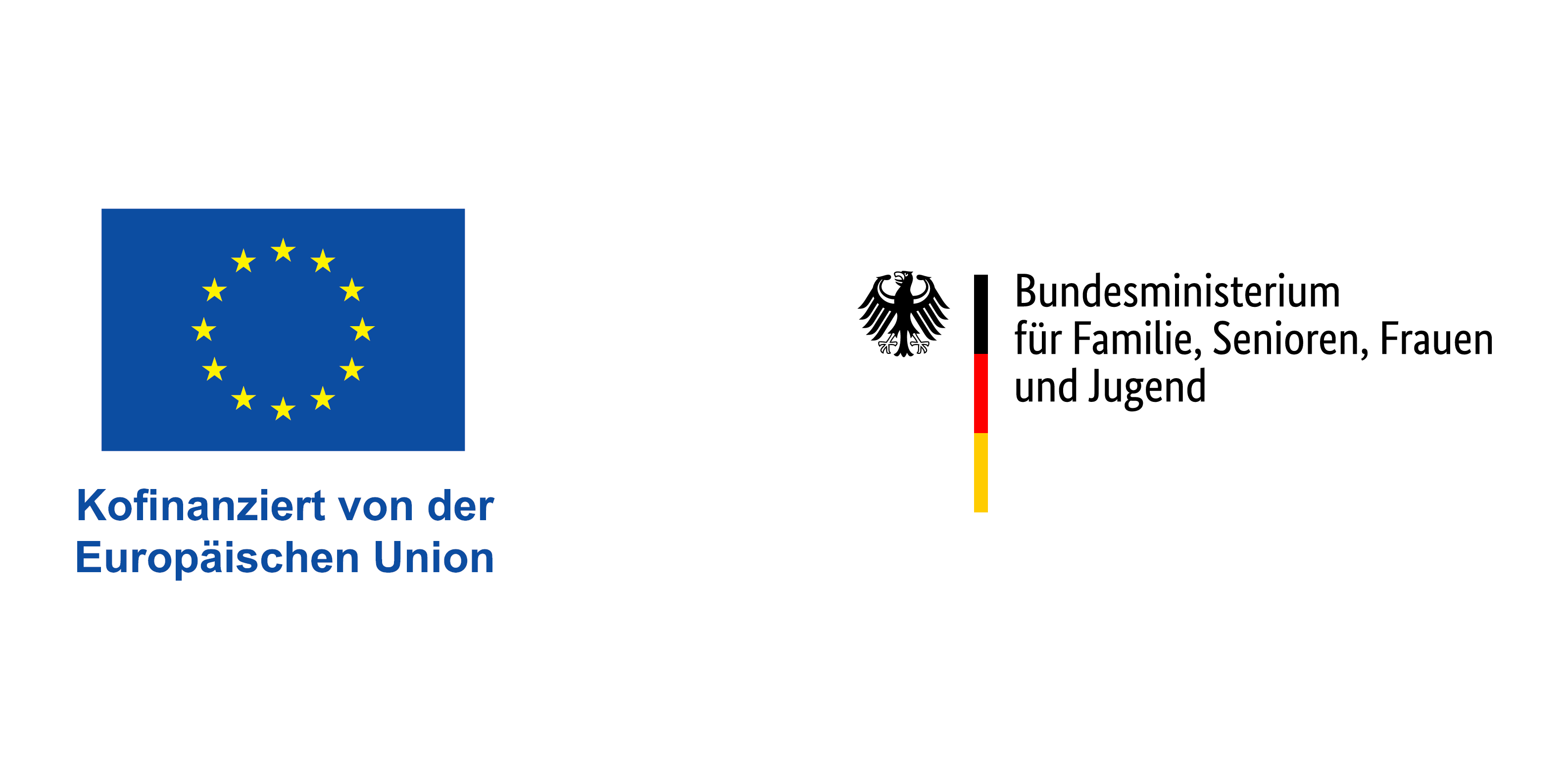Logos von links nach rechts: Flagge der EU und der Text "Kofinanziert von der Europäischen Union", "Bundesministerium für Familie, Senioren, Frauen und Jugend", "Jugend stärken. Brücken in die Eigenständigkeit" und "Region Hannover"