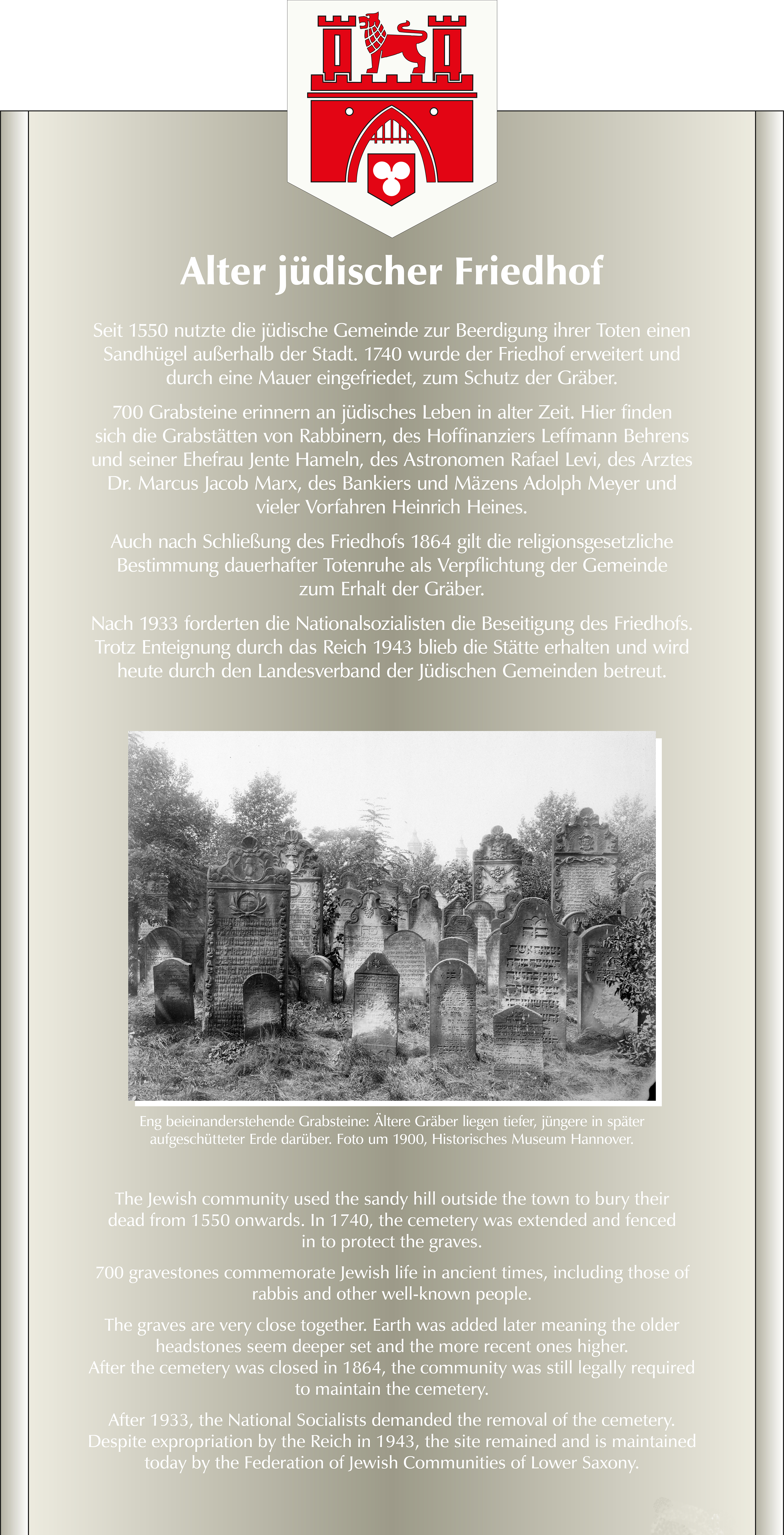 Stadttafel Alter j&uuml;discher Friedhof