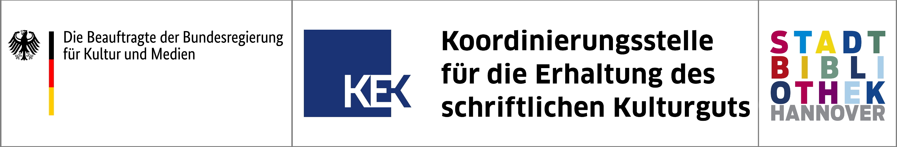 Logos BKM KEK Stadtbibliothek