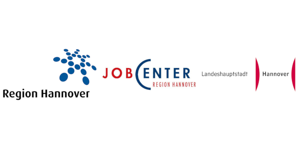 Logos der Region Hannover, Jobcenter Region Hannover und Landeshauptstadt Hannover nebeneinander.