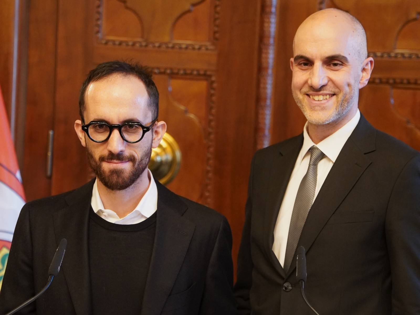 Pianist Igor Levit und Oberbürgermeister Belit Onay