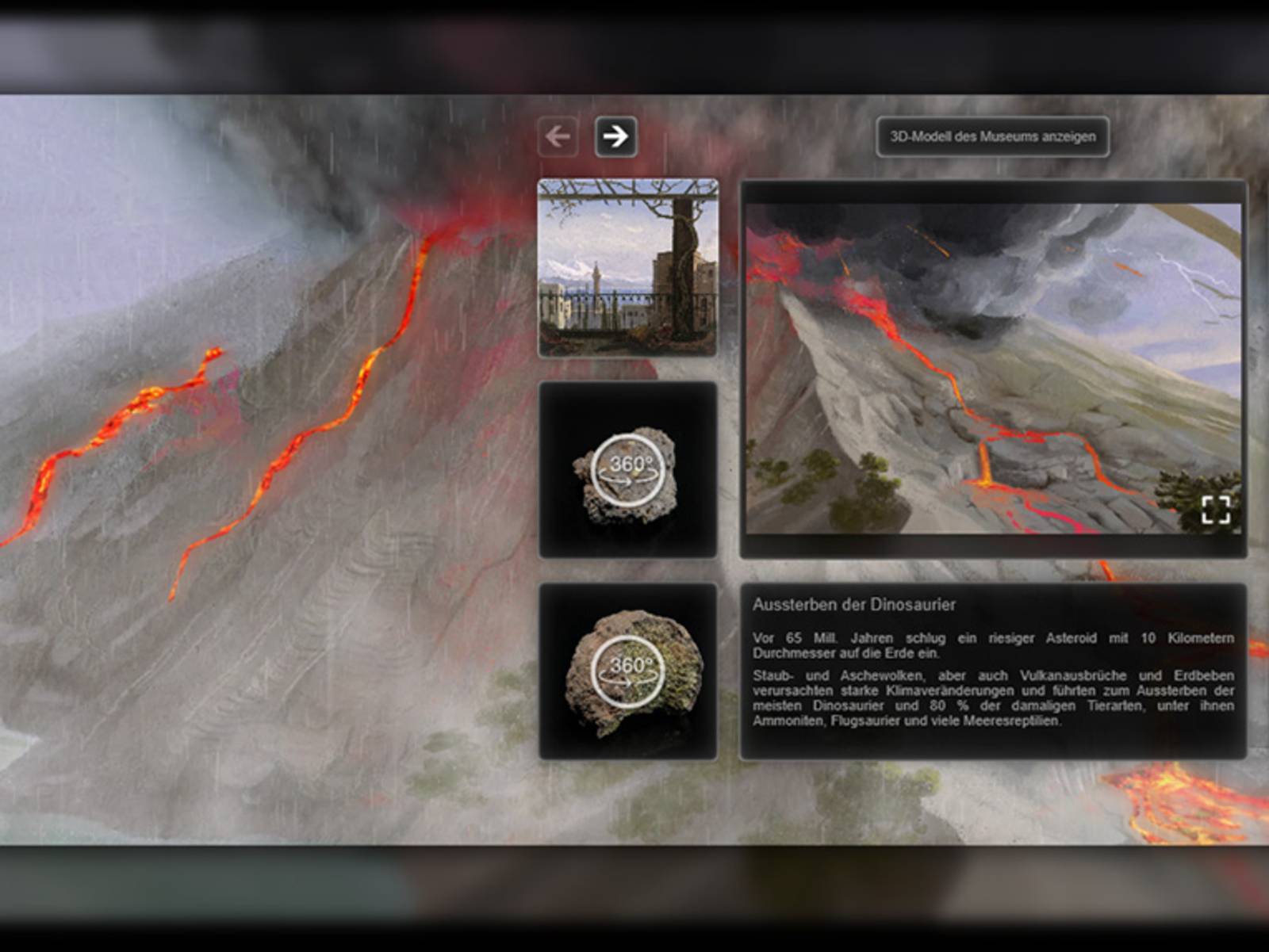 3-D Animation eines Vulkans