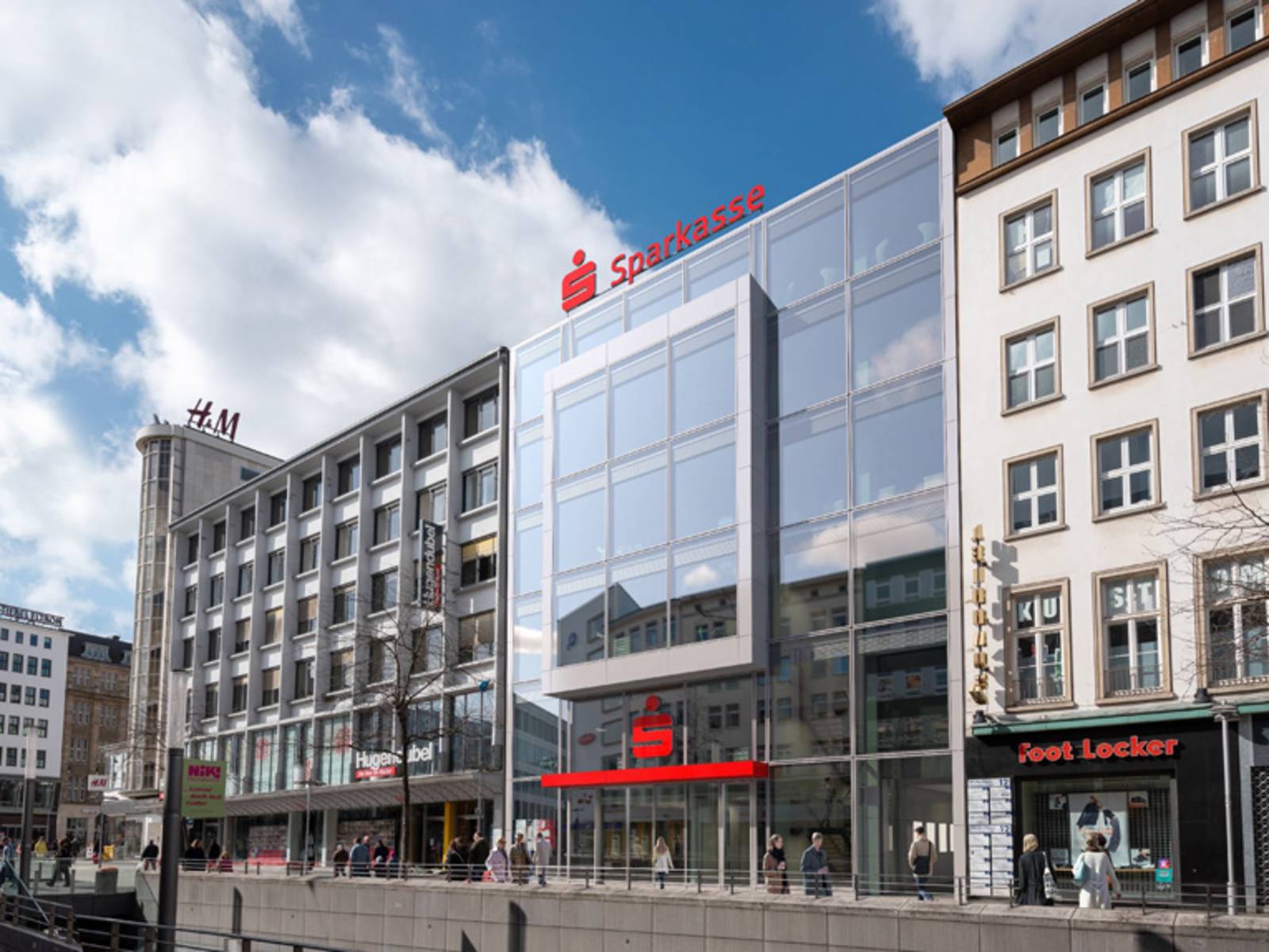 Die Visualisierung der Umbauarbeiten der Sparkassen-Filiale in der Innenstadt von Hannover
