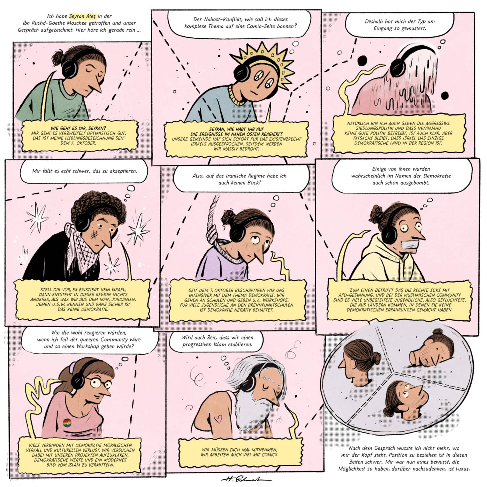 Ein Comic mit neun Feldern