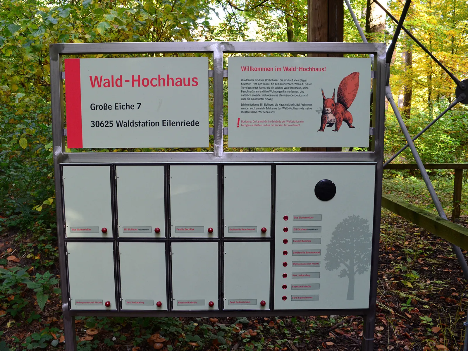 Briefk&auml;sten im Eingangsbereich des Wald-Hochhauses