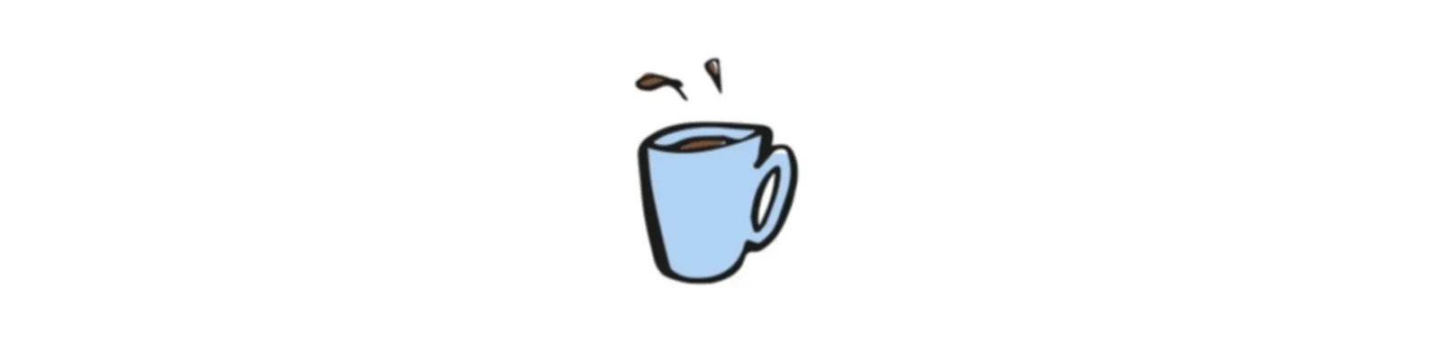 Zeichnung einer blauen Kaffeetasse