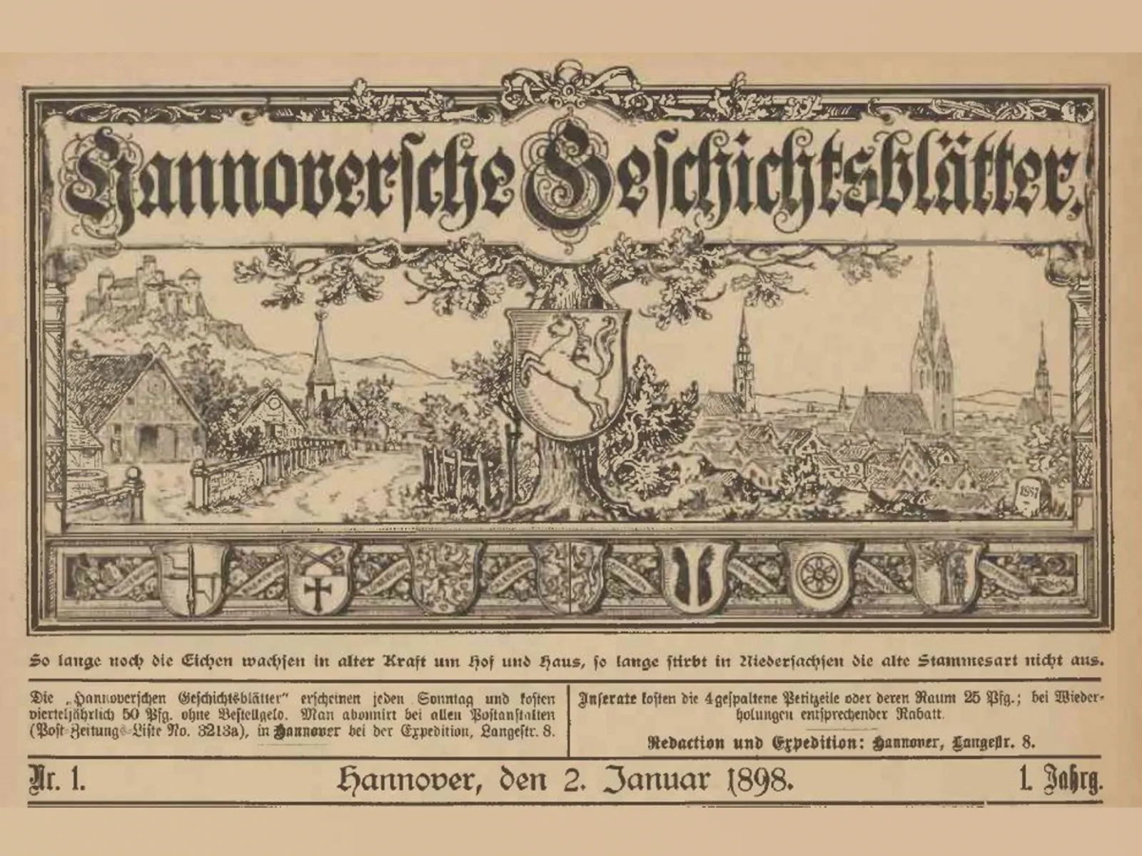 Die Hannoverschen Geschichtsblätter erscheinen seit 1898