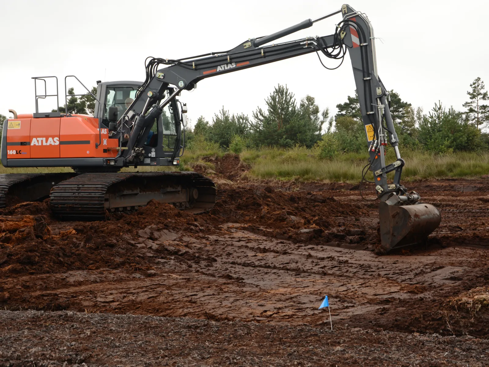 Bagger im Moor