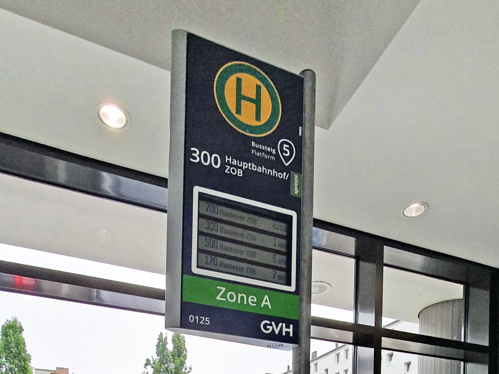 Fahrgastinformation auf einem Display