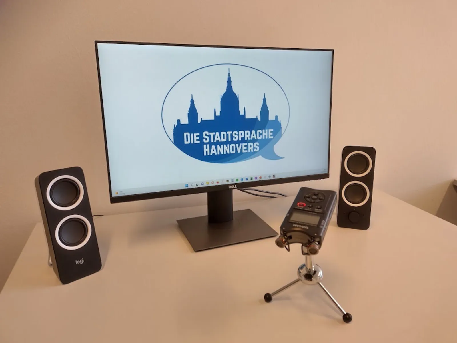 Bildschirm auf dem "Die Stadtsprache Hannovers" zu sehen ist.