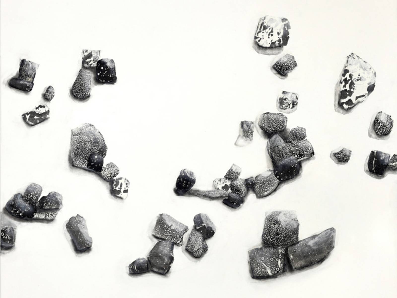 Eine lose Sammlung von 47 Steinen