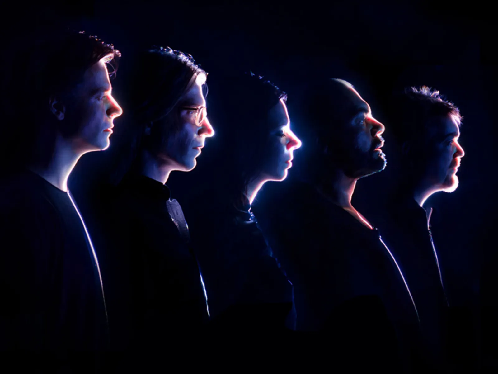 Die f&uuml;nf Mitglieder der Band Alphaville