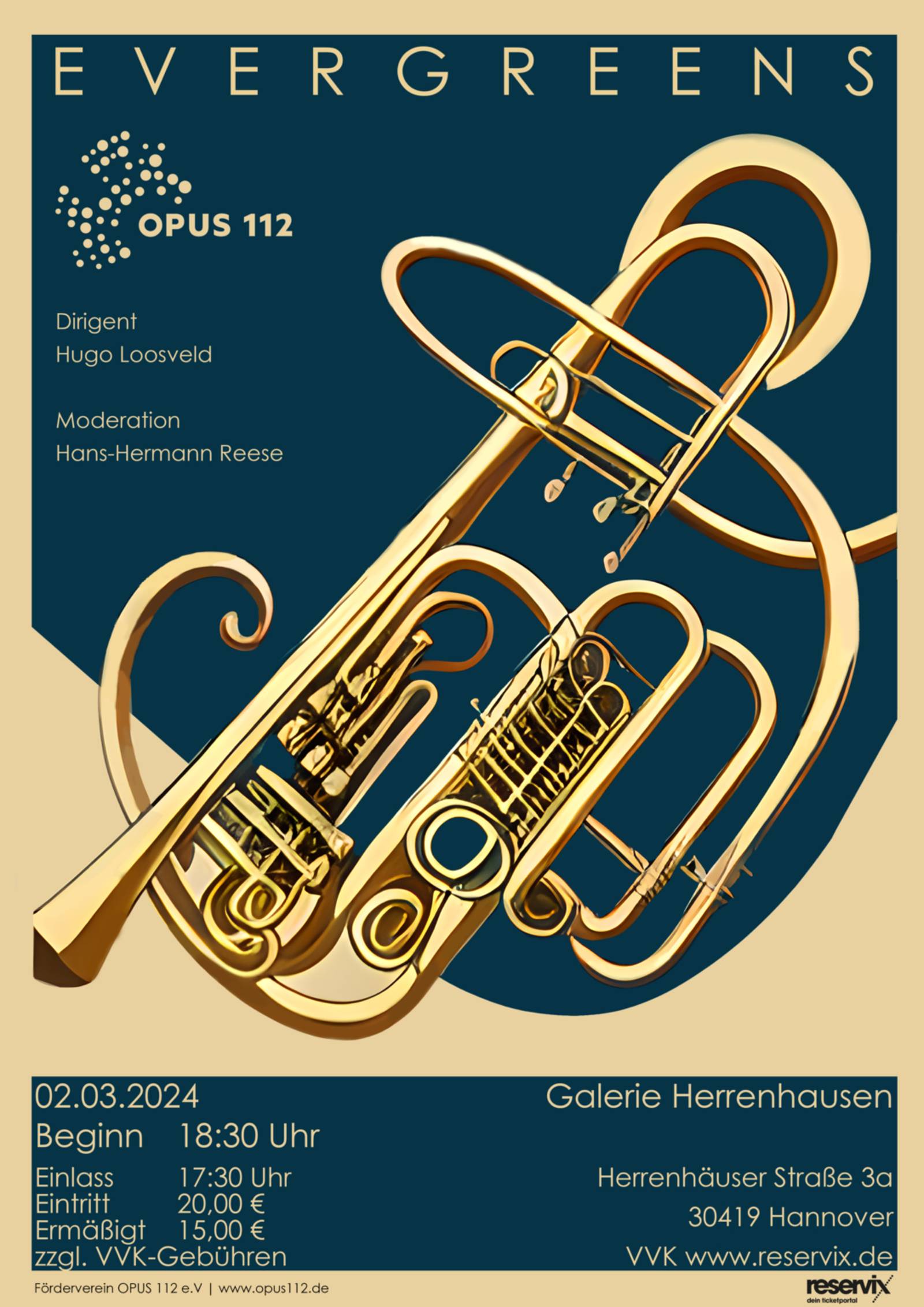 Informationsplakat zum Konzert von OPUS 112