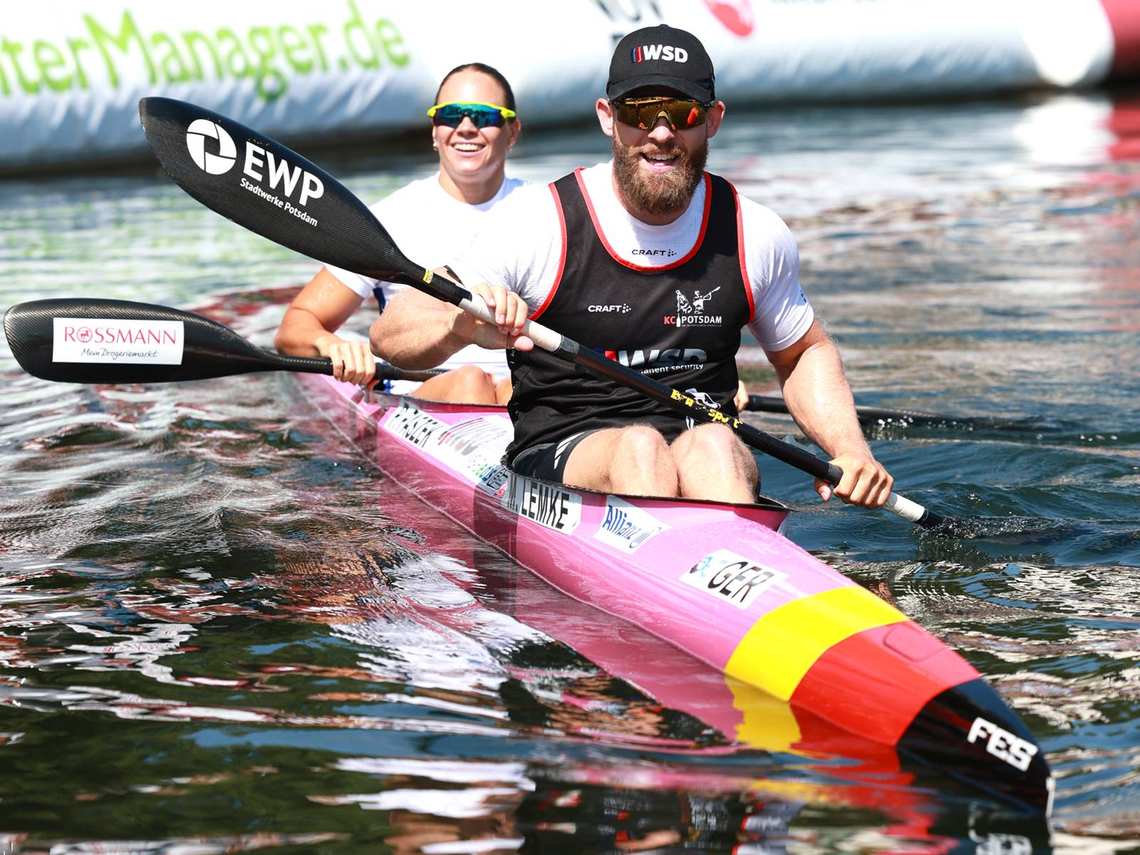 Kanu-Parallelsprint im K2-Mixed auf dem Maschsee.
