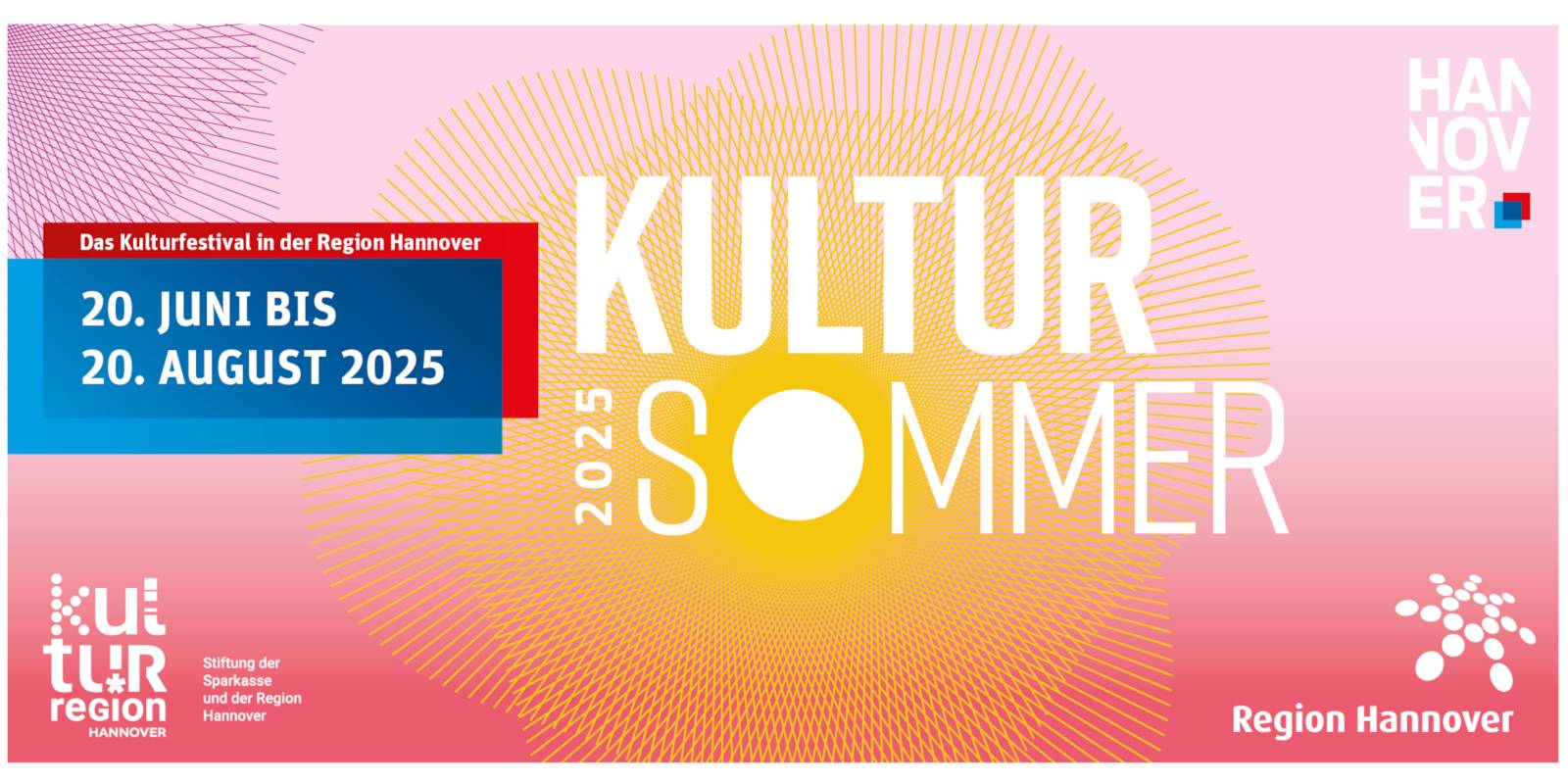 Eine Grafik zeigt verschiedene Infos zum Kultursommer 2025 und Logos der Mitwirkenden.