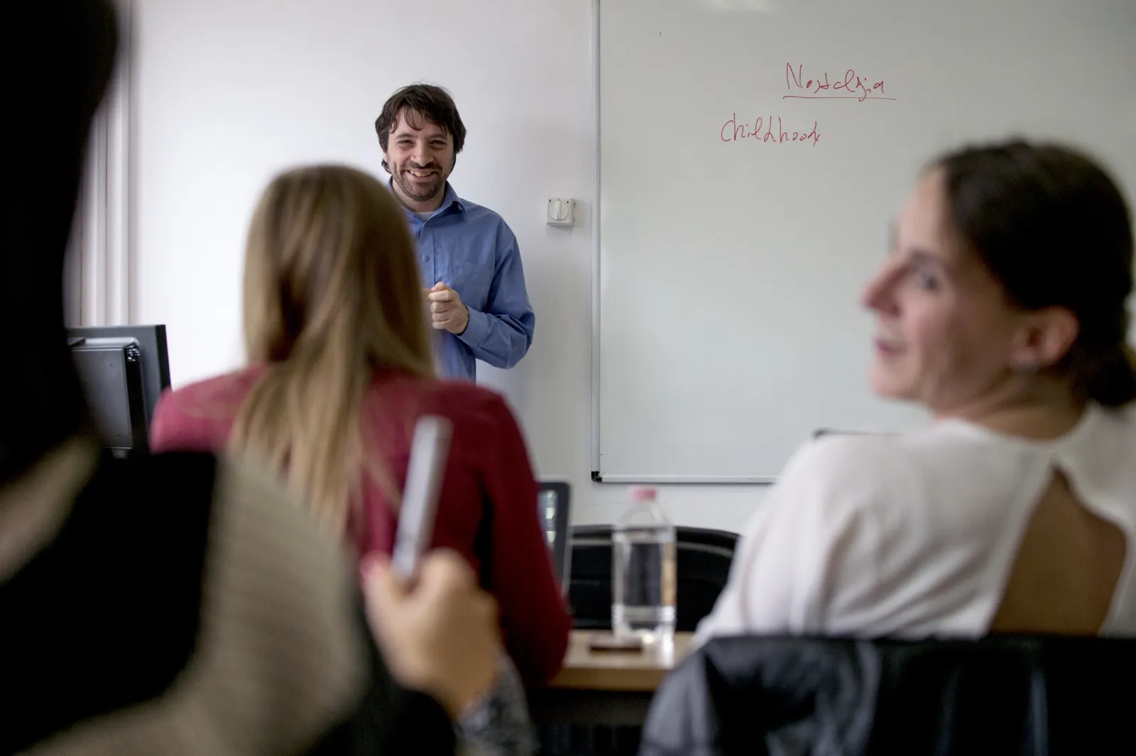 A professor giving a course
