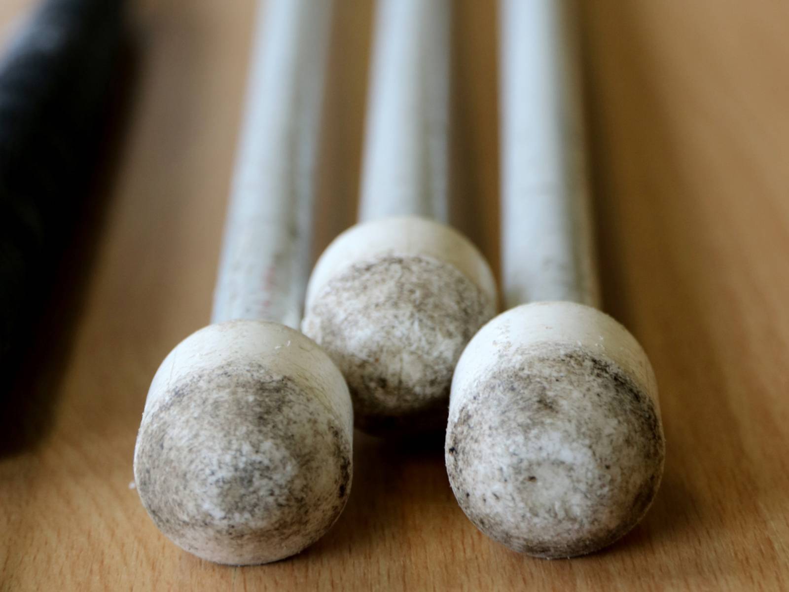 Die Tastkugeln von drei Blindenstöcke