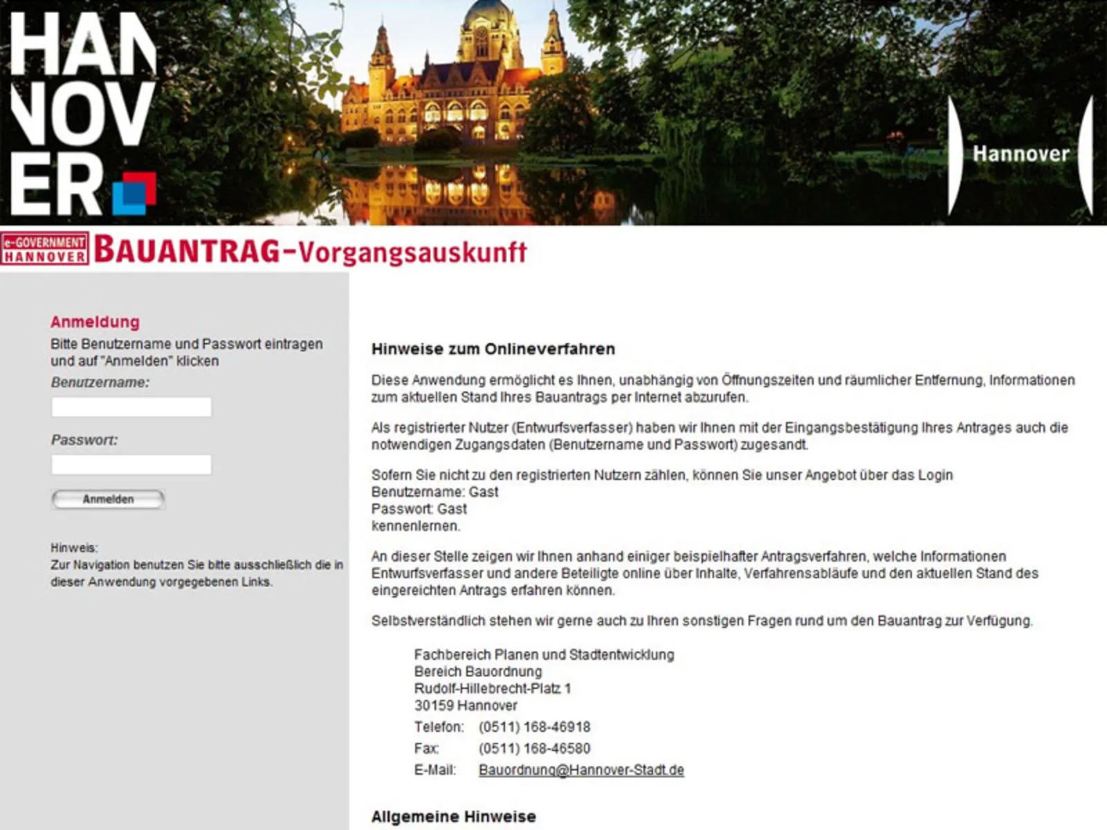 Bauantrag-Vorgangsauskunft