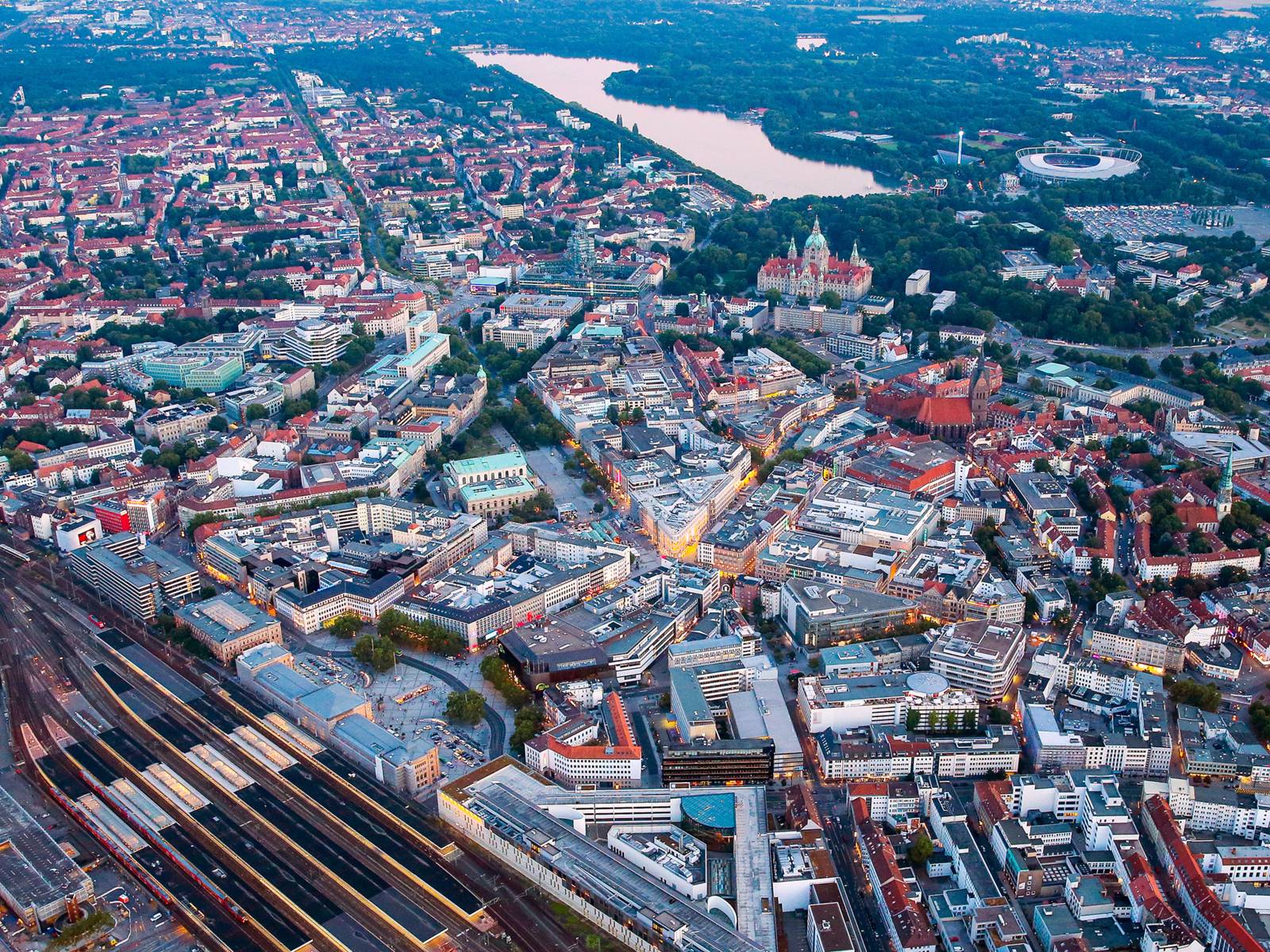 Luftbild der hannoverschen Innenstadt