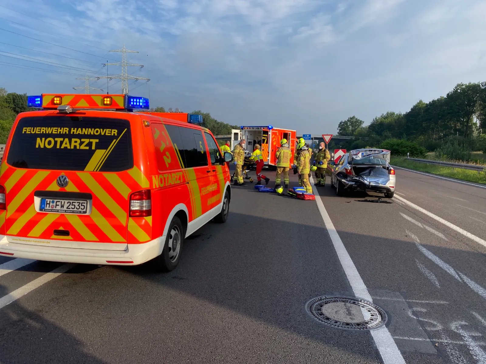 Ein Verkehrsunfall auf der Autobahn