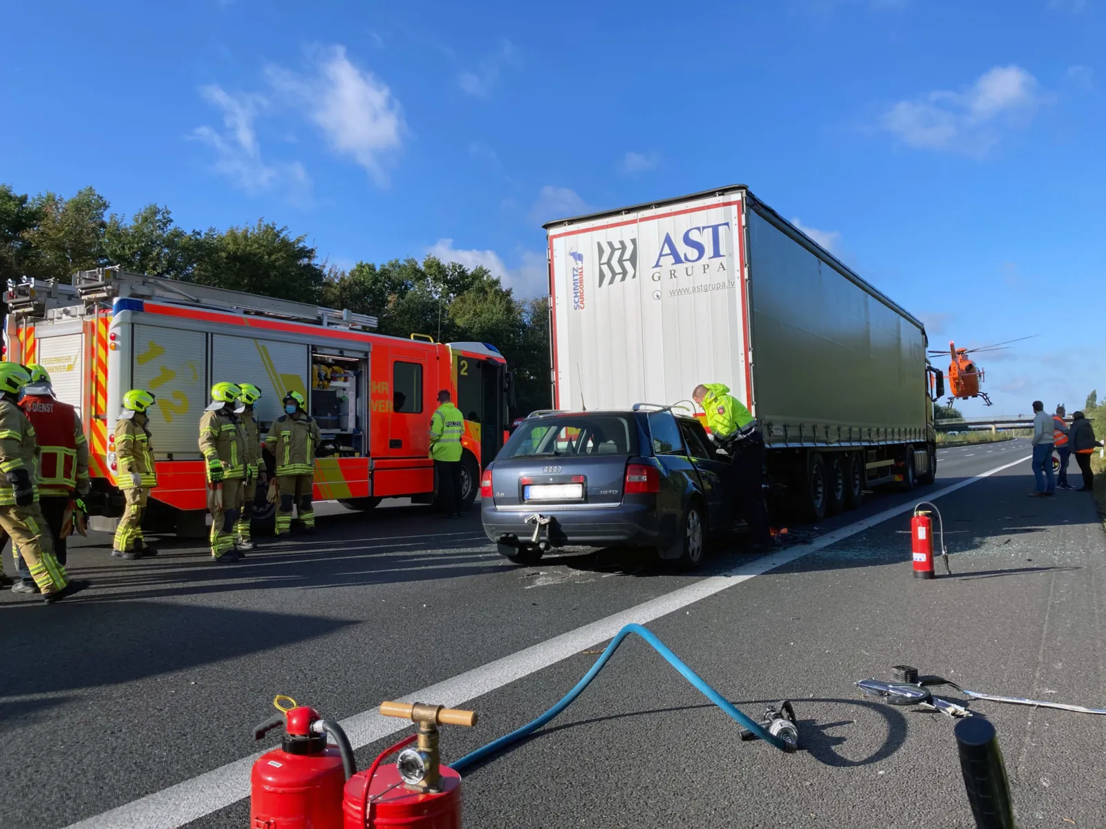 Ein Unfall auf der Autobahn