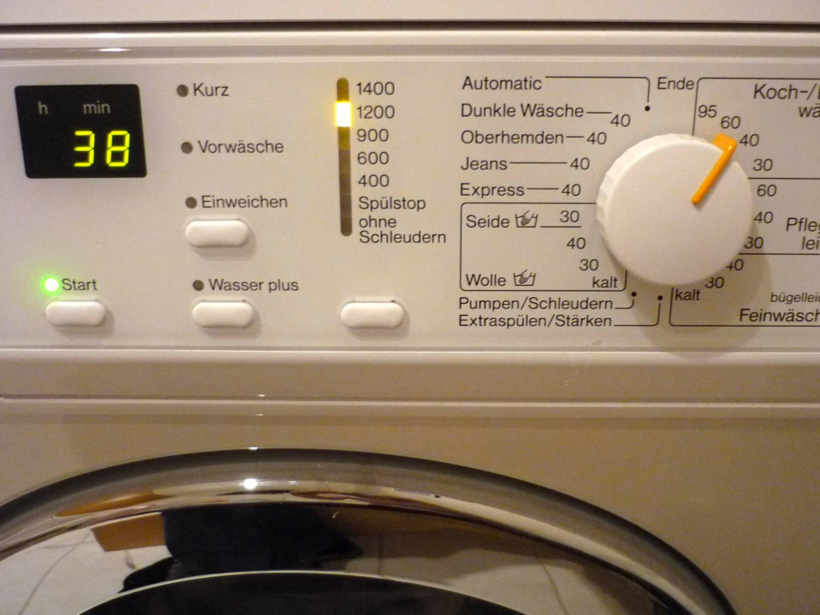 Einstellungen, die man an einer Waschmaschine wählen kann