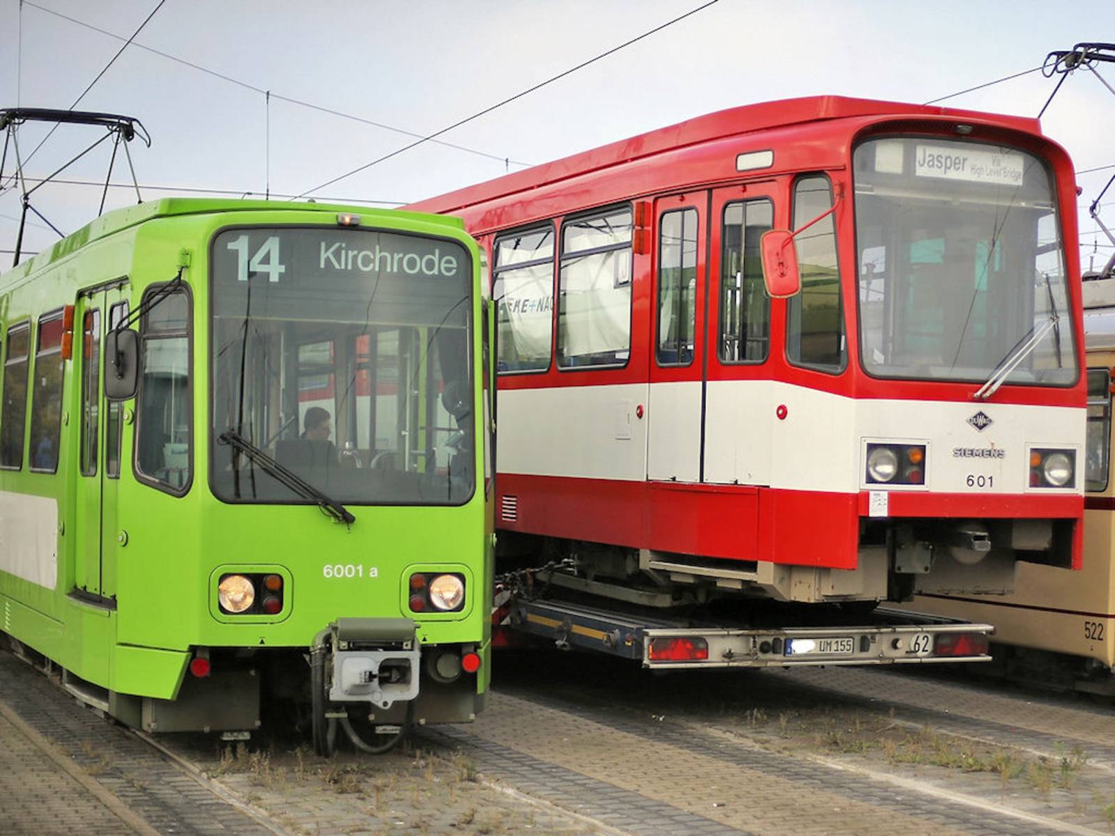 Drei unterschiedliche Straßenbahnen