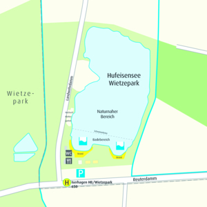 Anfahrtskizze Hufeisensee, Wietzepark