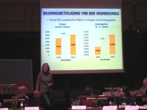 Ingrid Teschner vom Fachbereich &bdquo;Jugend und Familie&ldquo; referiert &uuml;ber Erkenntnisse aus dem &bdquo;Bildungsmonitoring 2012&ldquo;.
