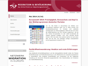 Screenshot des Online-Portals Migration und Bevölkerung 