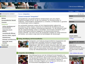 Screenshot der Homepage von Demografie Konkret (21.05.2014)