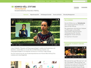 Screenshot der Homepage Migration, Integration und Diversity der Heinrich-Böll-Stiftung