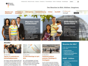 Screenshot der Homepage des Bundesamts für Migration und Flüchtlinge