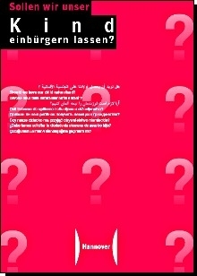 Titelseite der Broschüre "Sollen wir unser Kind einbürgern lassen?"