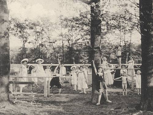 Licht-Luftbad des Luftbad-Vereins e. V. auf Steuerndieb, Damen-Abteilung, Foto-Postkarte: nach 1907