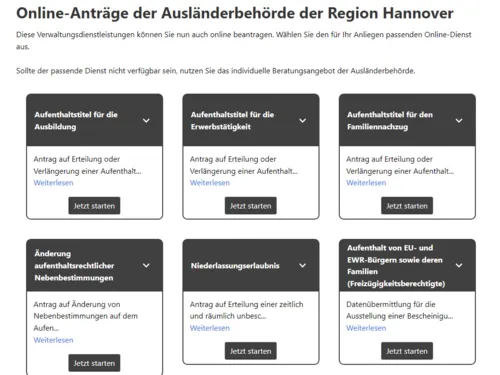 Screenshot einer Internetseite