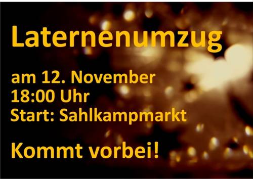 alle Familien sind zum Laternenumzug eingeladen