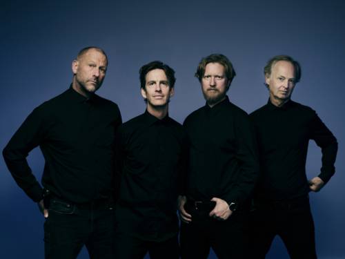 Vier Männer stehen nebeneinander