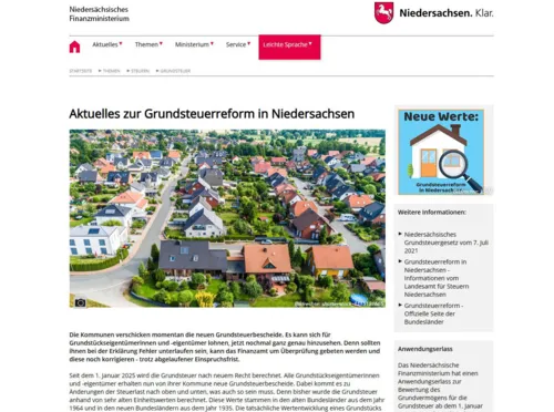 Oberfläche einer Internetseite.