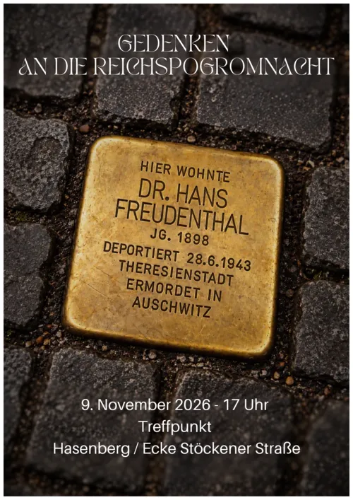 Auf dem Bild ist ein Stolperstein zu sehen von Dr. Hans Freudenthal