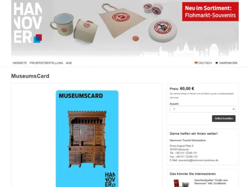 Online-Shop der Tourist-Information