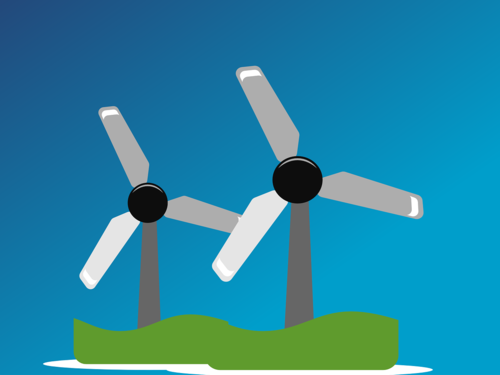 Abbildung zweier Windräder