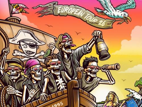 Zu sehen ist ein illustriertes Plakat der Band Ballyhoo!