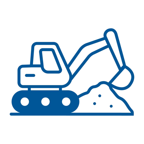 Stilisierter Bagger mit Erdhaufen