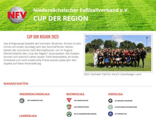 Vorschau auf die Webseite cupderregion.de