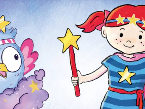 Eine Illustration eines Mädchens mit einem Zauberstab in der Hand