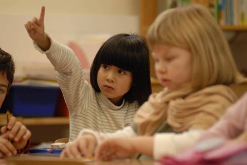 Schüler*innen beim Lernen in der Schule.