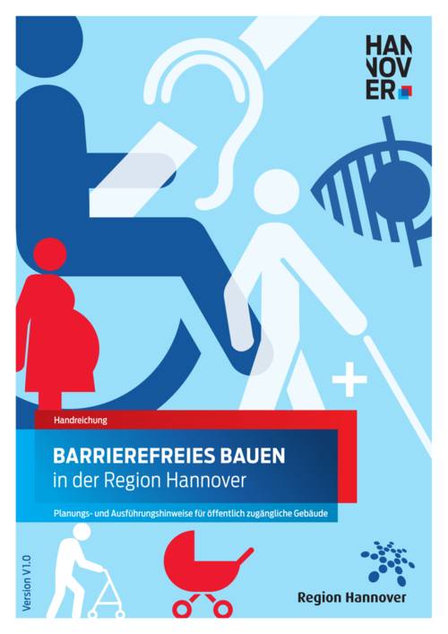 Titelbild einer Broschüre mit schematischen Darstellungen von Personen und Gegenständen