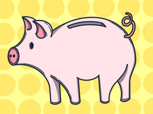 Grafik: Schwein mit Schlitz auf dem Rücken.